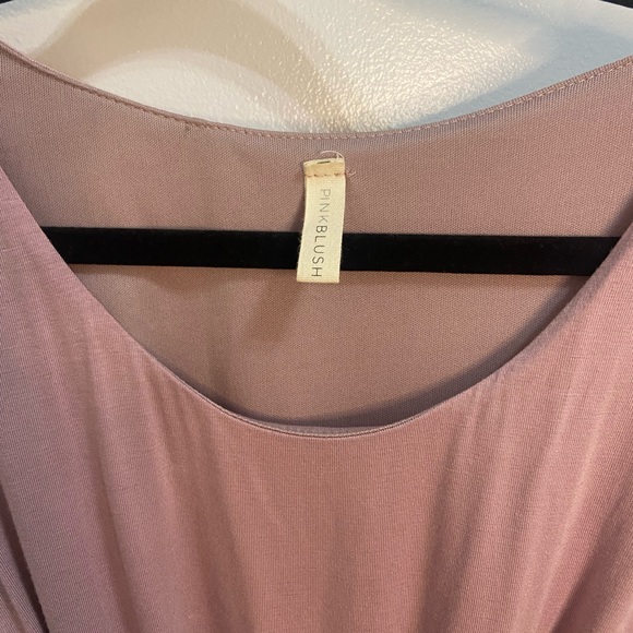 PinkBlush Maternity Mauve Sleeveless Hi-Low Ruffle Trim Maxi Dress Size Small - Picture 6 of 7